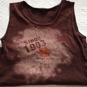 Ladies sz L, Brown Harley-Davidson tanktop